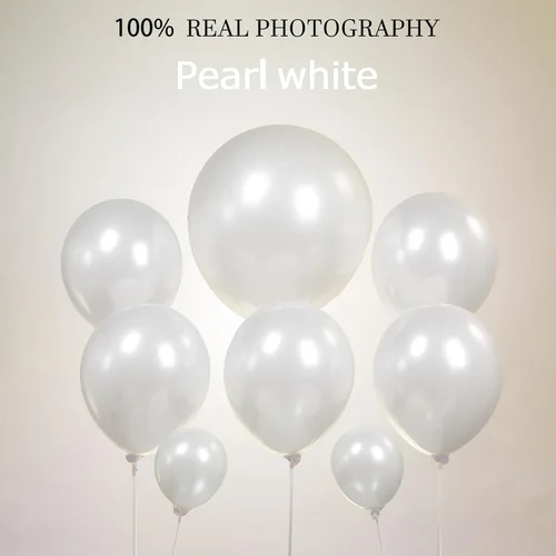 Miniatura 3 de Globos de doble relleno blanco perla de diferentes tamaños, paquete de 63 unidades de 18/12/10/5 pulgadas, kit de guirnalda de globos blancos