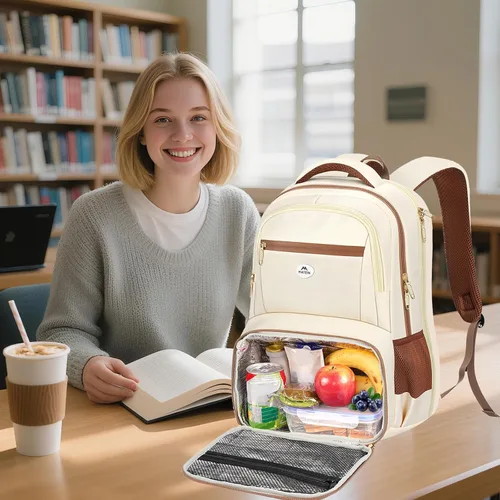 Miniatura 8 de MATEIN Mochila de almuerzo para mujer, resistente mochila térmica térmica para profesores, enfermeras, para trabajo, universidad, viajes, elegante