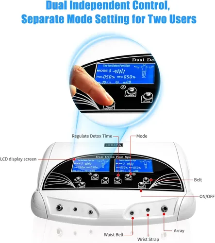 Miniatura 3 de Máquina de baño de pies con desintoxicación iónica dual, regalo de cumpleaños, pantalla LCD digital, spa, chi, limpieza, desintoxicación, sistema