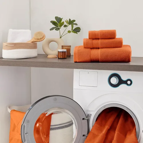 Miniatura 6 de COZYART - Juego de 3 toallas de baño de algodón, color naranja quemado, grandes y gruesas, 19.17 oz/yd², incluye 1 toalla de baño, 1 toalla de mano