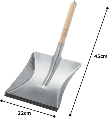 Miniatura 2 de Redecker Sartén para el polvo con mango de madera de haya sin tratar, 17-3/4 pulgadas, acero recubierto de zinc