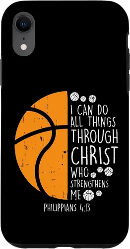 Miniatura 24 de iPhone 11 Baloncesto I can do things Biblia Verso Dios Jesús estuche de regalo