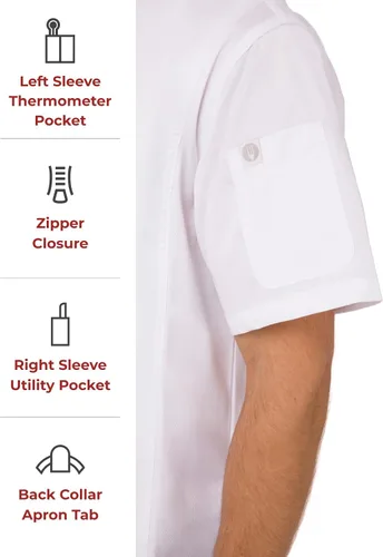 Miniatura 4 de Chef Works Springfield - Abrigo de chef para hombre