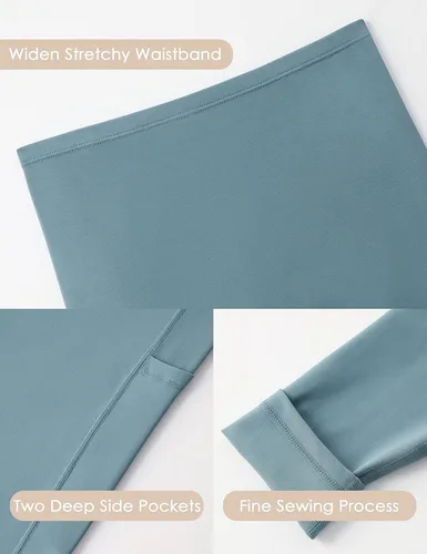 Miniatura 4 de POSHDIVAH Leggings de entrenamiento de maternidad para mujer, sobre el vientre, pantalones de yoga con bolsillos, pantalones de trabajo suaves
