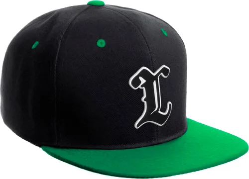 Miniatura 1252 de Daxton Gorra clásica con visera de billete plano con letras del alfabeto inglés antiguo de la A a la Z