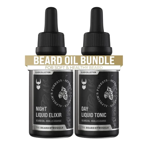 Miniatura 8 de The Beard Struggle Tonic + Elixir - Paquete de aceite para barba - Colección Silver - Aceite de aseo para barba - Suaviza, hidrata y fortalece