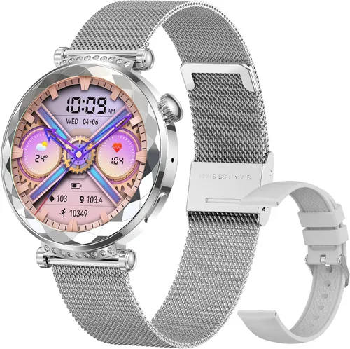 Miniatura 8 de Reloj inteligente para mujer, rastreador de actividad física para Android/iOS, pantalla AMOLED de 1.19 pulgadas con ciclo femenino, frecuencia