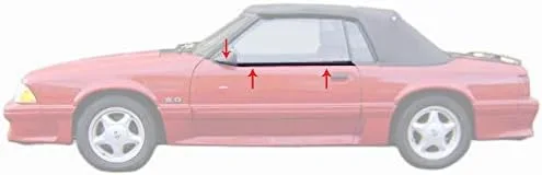 Miniatura 2 de Blue Oval Industries 1988-1993 Mustang GT LX - Kit de moldeo de línea de cinturón de puerta exterior convertible