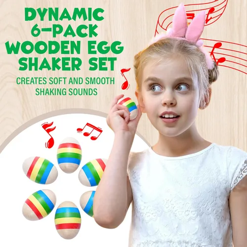 Miniatura 3 de IPIDIPI TOYS Maracas para huevos de Pascua para niños, paquete de 6 instrumentos musicales de madera para niños, juguete de sonido Montessori