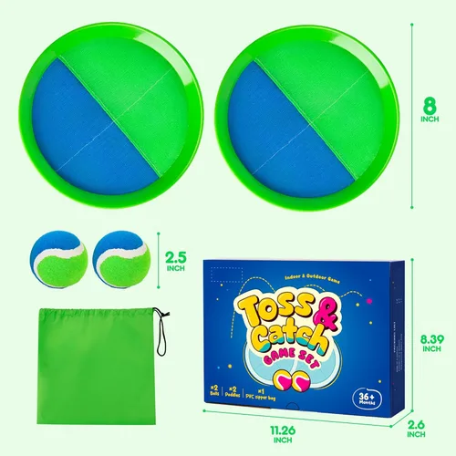 Miniatura 6 de Toss and Catch Ball Set Upgraded - Kids Toys Beach Toys Baseball Games - Sturdy & Water-Resistant Great for Outdoor Pool Yard Games - Classic Gift