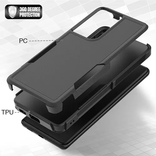 Miniatura 4 de Funda para Samsung Galaxy S21 Ultra: funda protectora de doble capa resistente para teléfono celular, a prueba de golpes, con protector de pantalla