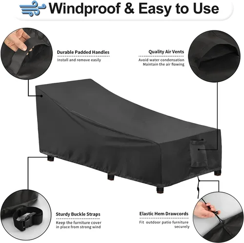 Miniatura 5 de OutdoorLines Funda Impermeable para Tumbona de Patio para Exteriores - Fundas para Tumbonas Resistentes a los Rayos UV, Resistentes a la Intemperie