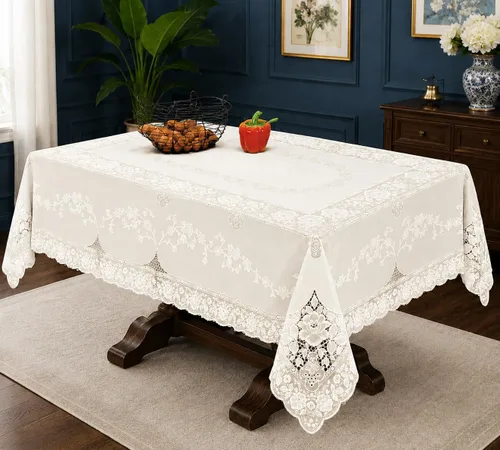 Violet Linen Mantel de vinilo con diseño de Betenburg, color beige, 60 x 90 pulgadas, oblongo/rectangular