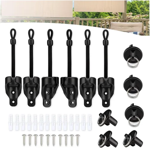 Miniatura 9 de Coolaroo - Piezas de repuesto para atar sombra y tapa de extremo con kit de anillo, resistencia a la intemperie, compatible con persianas