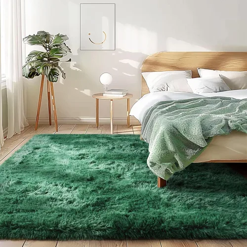 Miniatura 69 de Awaytail Alfombra Esponjosa Lavable 2x3 Pies, Pura Negra Alfombra para Silla de Escritorio Antideslizante, Alfombra Supersuave para Niños