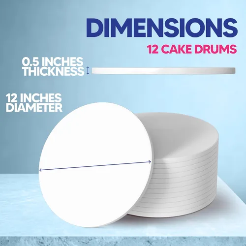 Miniatura 3 de Tableros para tartas RICCLE - Tambores para pastel de 6 pulgadas - Juego de 12 tambores para pastel con bordes lisos - Tableros para pastel