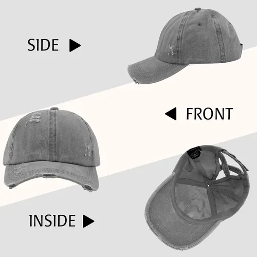 Miniatura 2 de Gorra de béisbol para mujer, diseño de cola de caballo, ajustable, ajustable, para cola de caballo