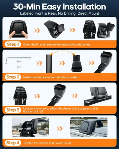 Miniatura 9 de Barra Transversal Mejorada para Techo de Hyundai Santa Cruz SE SEL Premium Night Limited 2021-2025, Portabicicletas de Techo, Barra de Equipaje