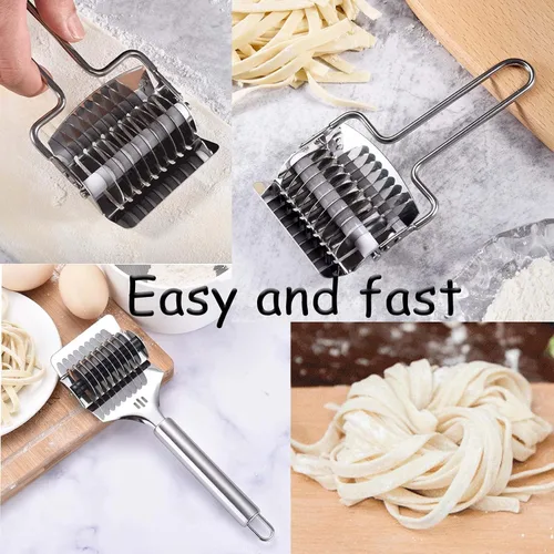 Miniatura 4 de Cortador de fideos de pasta de acero inoxidable para hacer espaguetis para hacer fideos, rodillo, cortador de masa, triturador, herramienta de cocina