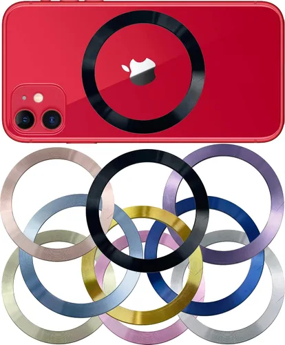 Miniatura 9 de SALEX Adhesivos metálicos para teléfono para montaje magnético. Juego de 32 placas de metal magnéticas para automóvil dentro de la funda
