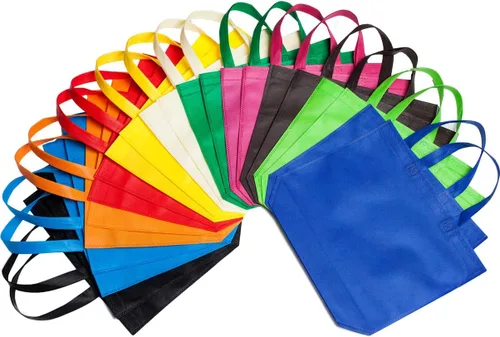 LOUHUA Bolsa de regalo reutilizable con asas, 22 unidades, bolsas grandes a granel, 11 colores para compras, comestibles, fiesta de cumpleaños,