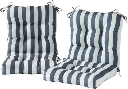 South Pine Porch Juego de 2 cojines para asiento y respaldo para exteriores, color gris a rayas, 2 unidades Canopy Stripe Gris