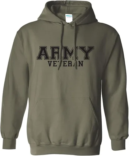 zerogravitee Sudadera con capucha con logotipo negro de veterano del ejército