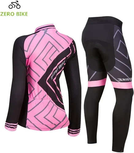 Miniatura 23 de Traje de ciclismo acolchado de gel 3D transpirable de manga larga para mujer, conjunto de pantalones de malla con protección UV
