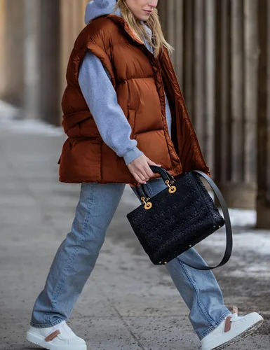 Miniatura 2 de Daacee Chaleco acolchado de burbujas para mujer, manga casquillo de invierno, con cremallera, acolchado, ligero, abrigo, abrigo, ropa de abrigo