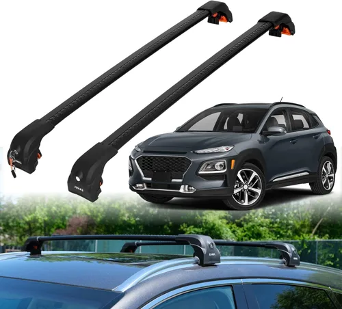 Miniatura 12 de ERKUL Barras transversales mejoradas para Hyundai Kona 2018-2023 Barras transversales de aluminio con bloqueo antirrobo para techo Compatible