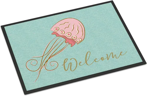 Miniatura 50 de Caroline's Treasures BB8537MAT - Felpudo de delfín bajo el agua de 18 x 27 pulgadas, tapete para puerta delantera interior y exterior, para entrada