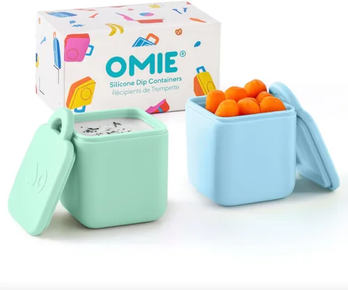 Miniatura 10 de Omie Caja (paquete de 2) recipientes para salsas a prueba de fugas, recipiente para aderezo de ensalada, recipiente de condimentos con tapas
