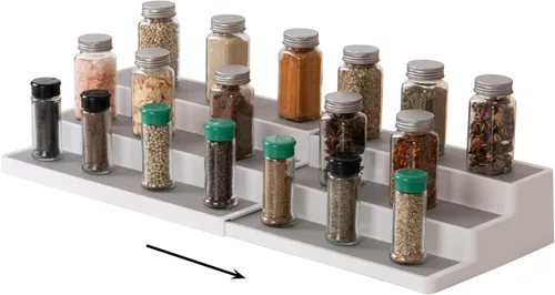 Miniatura 11 de SIMPLEMADE Organizador de especias de 3 niveles, estante de almacenamiento versátil para cocina, baño, dormitorio y oficina, juego de 1, transparente