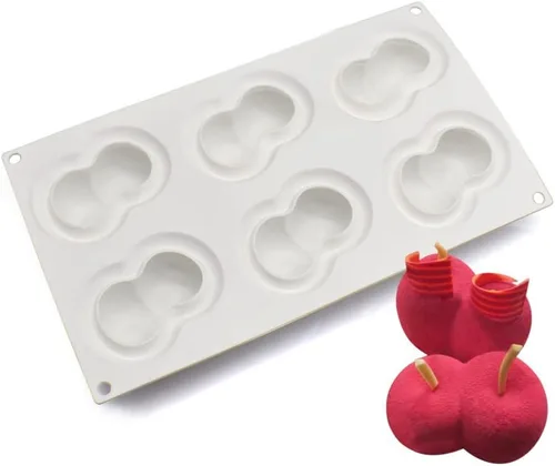 Miniatura 9 de Molde de silicona para postres, molde de silicona para pastel para hornear fondant, molde con forma de fruta, azúcar, dulces, gelatina, utensilios