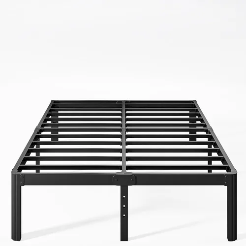 Miniatura 19 de Marco de cama King de metal de 16 pulgadas de alto, no necesita somier, plataforma de marco de cama de tamaño King resistente, sin ruido, fácil