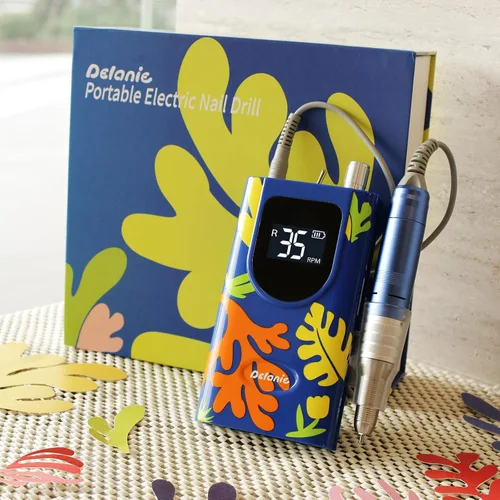 Miniatura 12 de Delanie Taladro de Uñas Profesional de Alto Torque 35000 RPM Recargable Portátil Eléctrico Lima de Uñas para Acrílico y Gel con Puntas para Negro