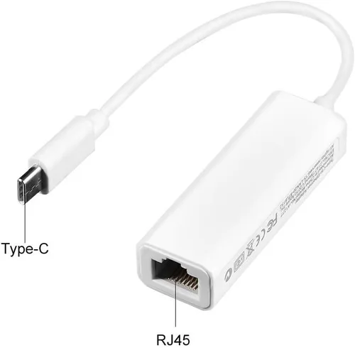 Diyeeni Adaptador de red USB 3.1 TypeC a RJ45, tarjeta de red LAN Ethernet de 100 Mbps, convertidor de adaptador TypeC a RJ45 para portátil USBC,
