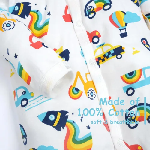 Miniatura 2 de Minicoco Mono unisex de manga larga para bebé, 100% algodón, con pies y pies
