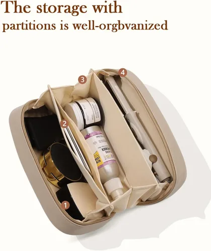 Miniatura 6 de Pocmimut Bolsa de maquillaje, bolsa de maquillaje plana abierta, accesorios para automóvil, organizador de artículos esenciales de viaje