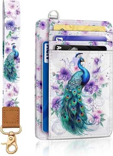 Miniatura 49 de Yonlevres Cartera delgada para tarjetas de crédito, cartera RFID para mujer, bolsillo frontal, soporte para tarjetas pequeñas, estuche para tarjetas