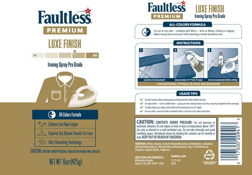 Miniatura 3 de Faultless Spray de planchado Premium Luxe (15 onzas, paquete de 2) – Spray profesional de hierro para almidonar ropa y tela – Reduce el tiempo de 2