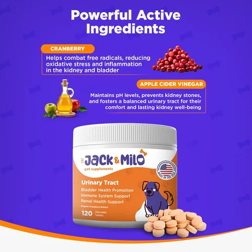 Miniatura 4 de Jack & Milo - Suplemento para perros, incontinencia urinaria del perro, control de riñón y vejiga - Arándano y antioxidantes, orgánico - Control