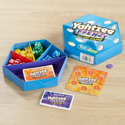 Miniatura 3 de Hasbro Gaming Yahtzee Frenzy Juego de dados y cartas, juego de dados de ritmo rápido, juegos de cartas para familias y niños, juegos familiares