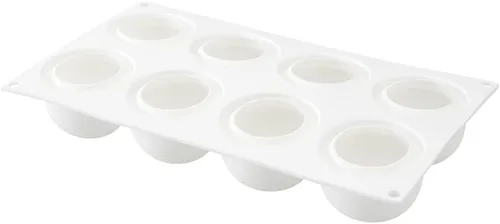 Miniatura 13 de Restaurantware -Molde de bola de 8 cavidades de pastelería, 1 molde de chocolate listo para horno - Molde de silicona blanca flexible, congelable