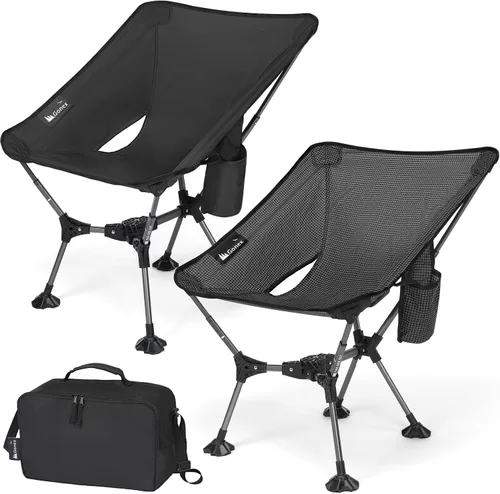 Gonex Silla de camping portátil, silla plegable ligera de 6ª generación con pies antihundimiento, asiento alto de 17.5 pulgadas, capacidad de 330
