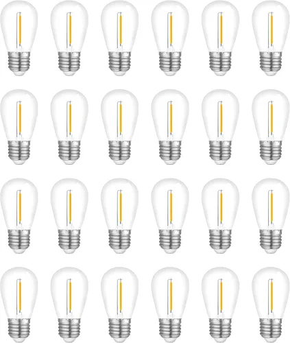 Miniatura 8 de Visther Bombillas de Repuesto Paquete de 24 Bombillas LED S14 de Colores para Luces de Cadena de Repuesto, Base E26 1W Plástico Irrompible