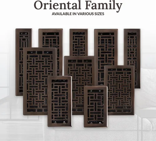 Miniatura 8 de Decor Grates Registro de suelo oriental AJH414-RB, 4 x 14 pulgadas, acabado de bronce frotado bronce (Rubbed Bronze Finish)