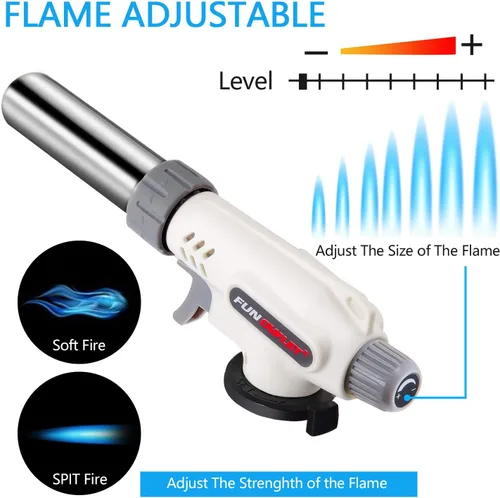Miniatura 3 de FunOwlet, Soplete de Butano para Cocina, Sopletes Culinarios Cabezal Profesional Chef Cocina Llama Ajustable Para Sous Vide, Crème Brûlée, Horneado