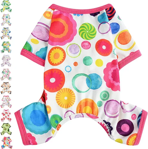 Miniatura 20 de Pijamas para perros, ropa suave y elástica para perros pequeños, hembras y niños, tamaño mediano, ropa para cachorros, ropa para cachorros, mameluco
