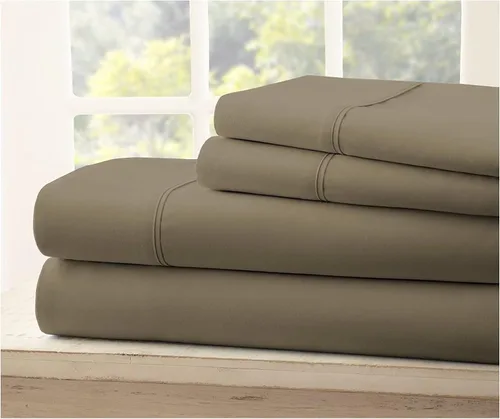 Miniatura 22 de Juego de sábanas Split King con 2 sábanas bajeras individuales XL, ropa de cama de 5 piezas, sin arrugas, resistente a la decoloración, microfibra